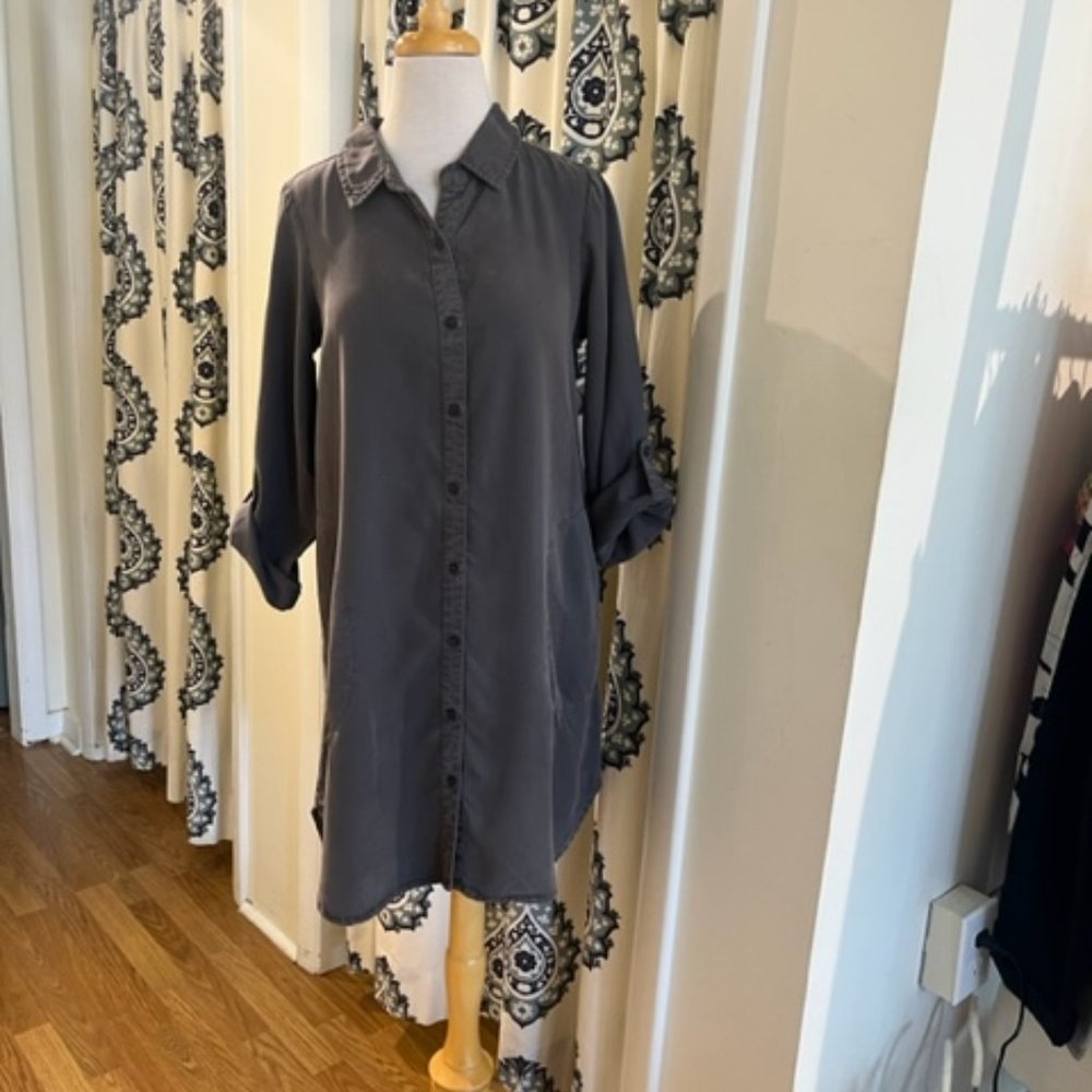 Mododoc Front Button Dress-Mineral Slate